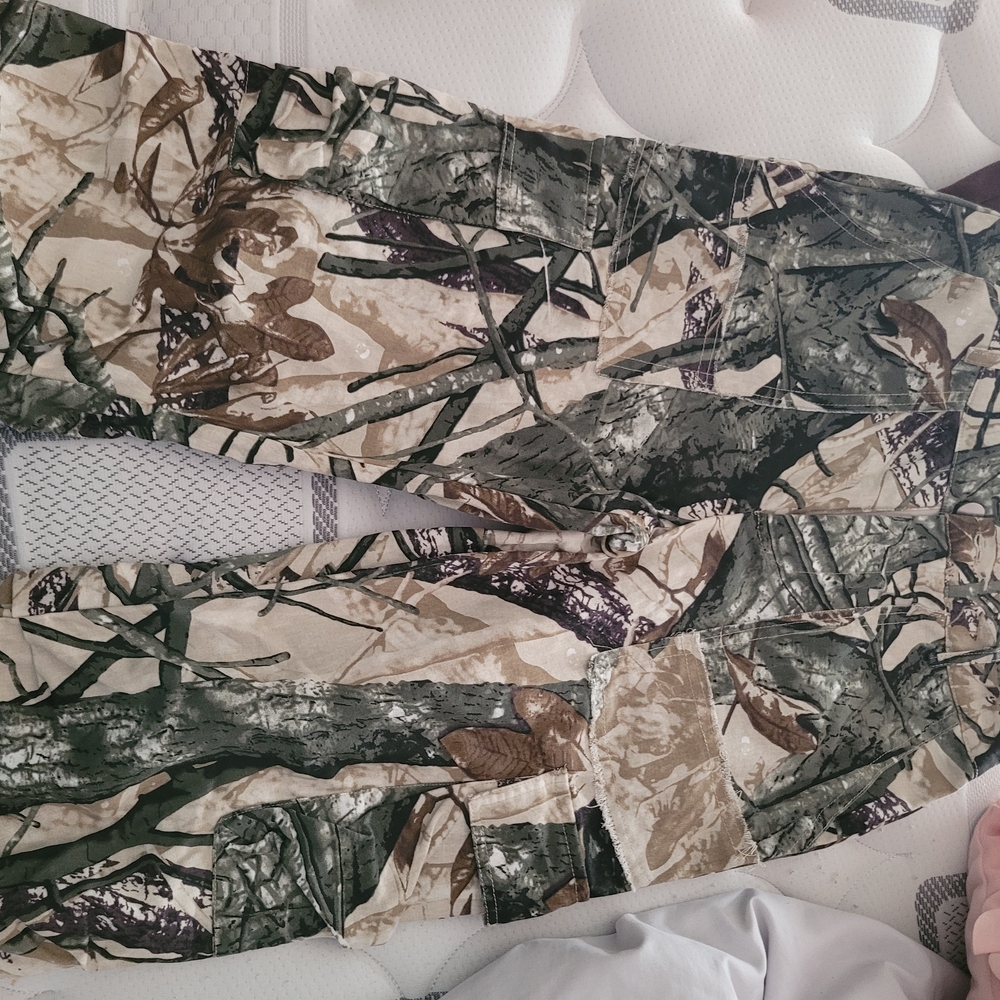 SHEIN Green and Brown Patterned Pants